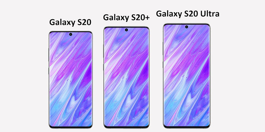 Samsung S20, S20 Plus, S20 Ultra.
