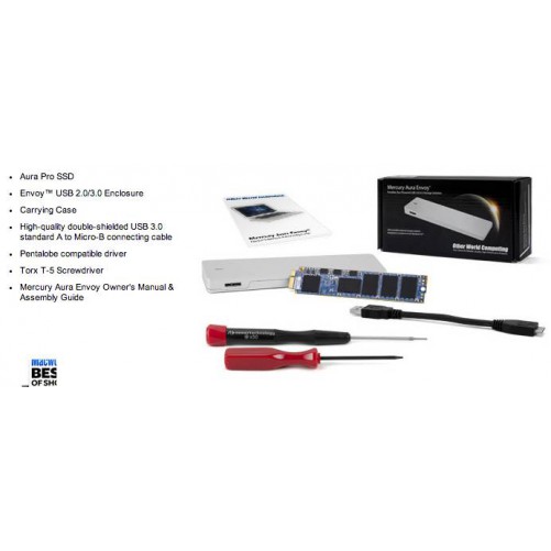 SSD 120Go OWC Aura Pro + Envoy Kit - OWCSSDAP116K120 - MacBook Air 2010/11  