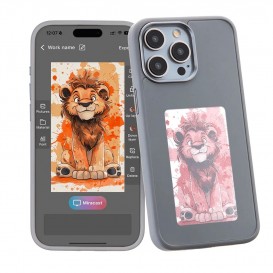 Coque photo grise personnalisable E-Ink pour iPhone 15 Pro Max_photo1