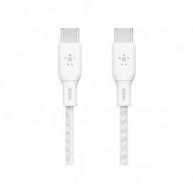 Câble blanc USB-C 100W tressé 2m - Belkin photo 1