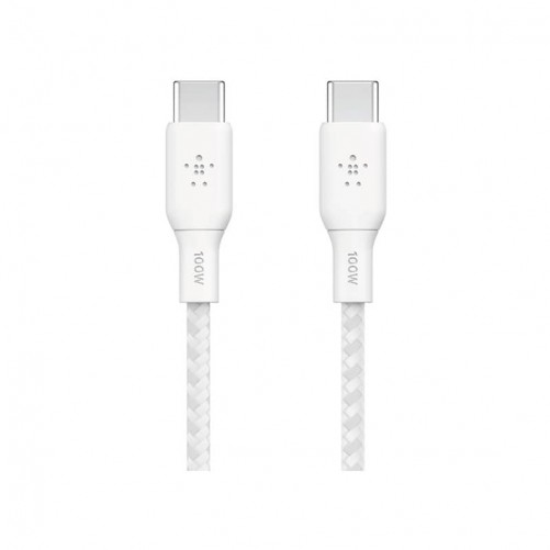 Câble blanc USB-C 100W tressé 2m - Belkin photo 1