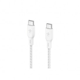 Câble blanc USB-C 100W tressé 2m - Belkin photo 1