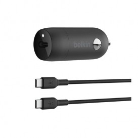 Chargeur Voiture USB-C 30 W avec câble noir USB-C 1m - Belkin photo 1