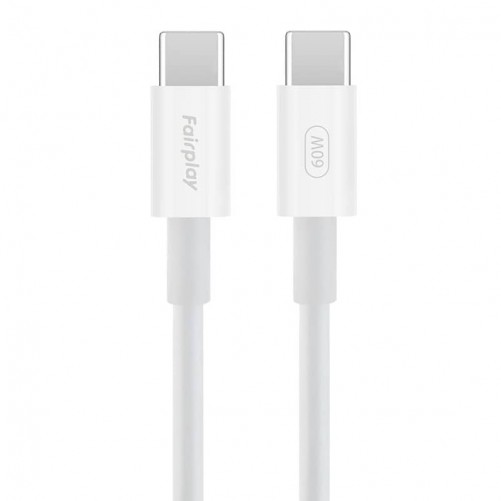 Câble de charge rapide Blanc USB-C 60W 2m photo 1