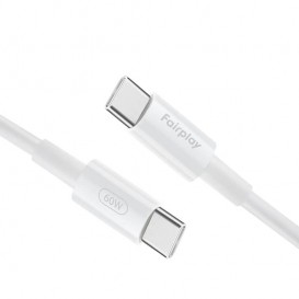 Câble de charge rapide Blanc USB-C 60W 2m photo 3