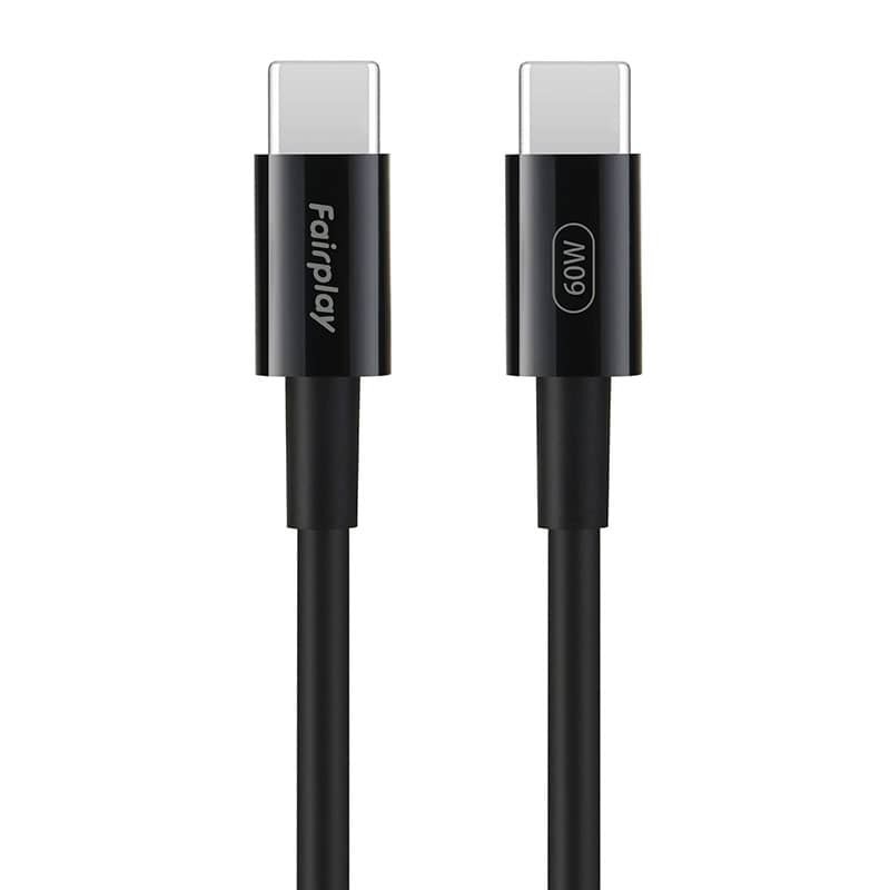 Câble de charge rapide Noir USB-C 60W 1m photo 1