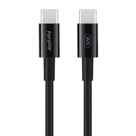 Câble de charge rapide Noir USB-C 60W 2m photo 1