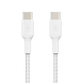 Câble tressé USB-C vers USB-C 2 mètres blanc - BELKIN photo 1