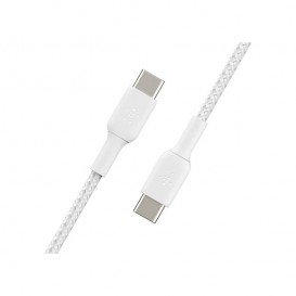 Câble tressé USB-C vers USB-C 2 mètres blanc - BELKIN photo 1