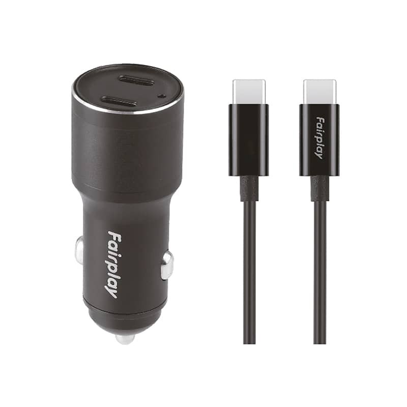 Pack chargeur allume cigare 60W avec câble USB-C photo 1